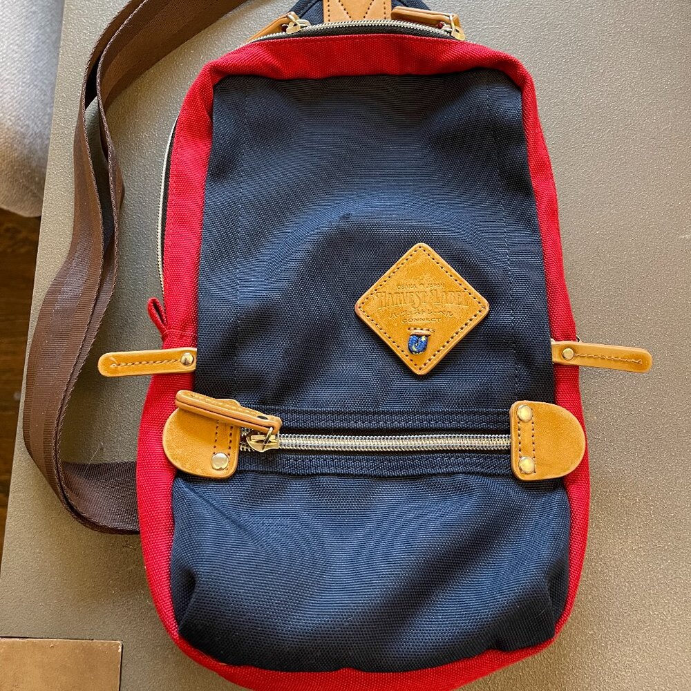 Harvest Label Sling Pack - Osaka Japan Cross Body Bag - Red/Blue